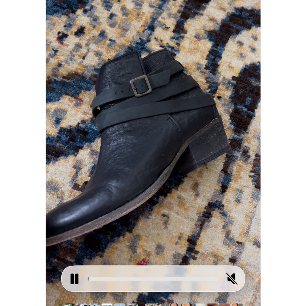 Black Leather Ankle Boots